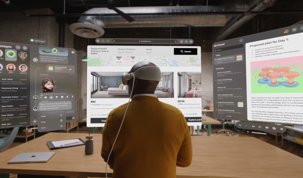 Interfaz de los Apple Vision Pro